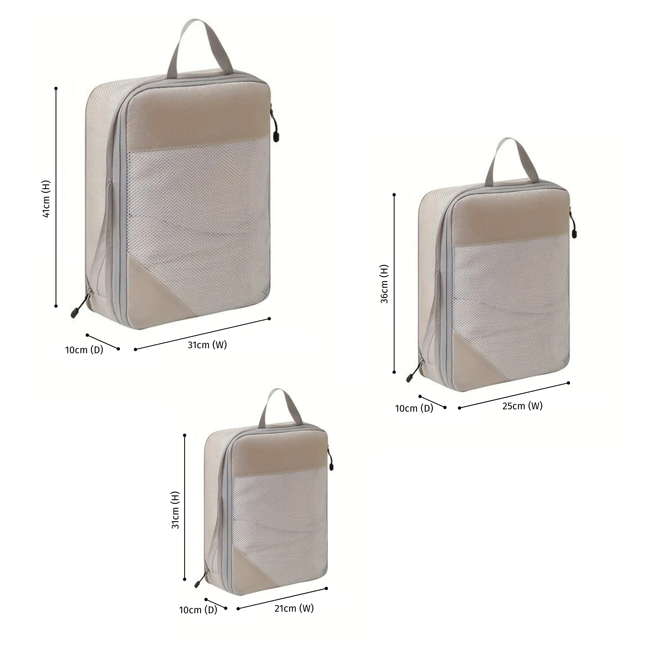 Terraway UK Compression Packing Cubes COMPRESSION PACKING CUBE SET 3-PIECE