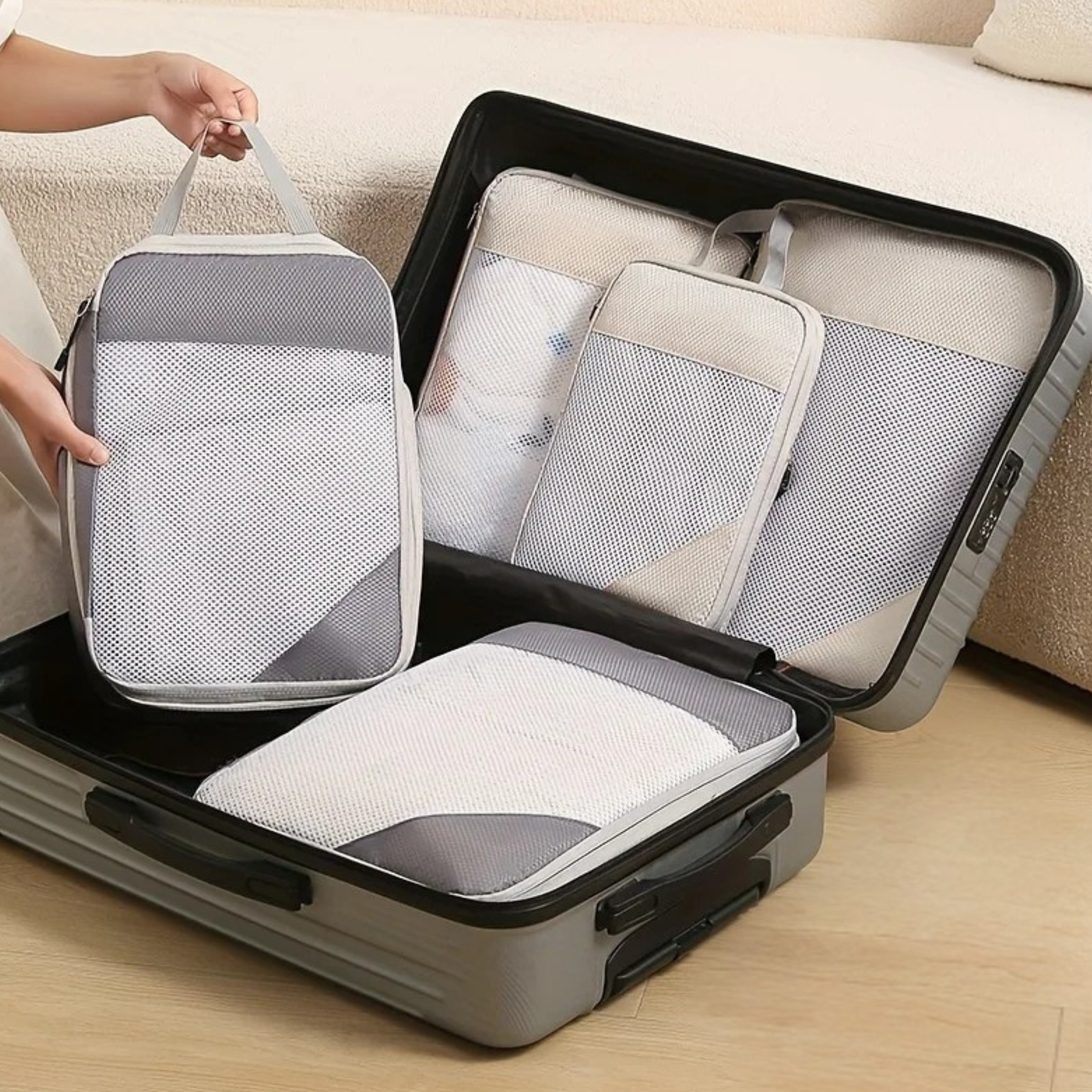 Terraway UK Compression Packing Cubes COMPRESSION PACKING CUBE SET 3-PIECE