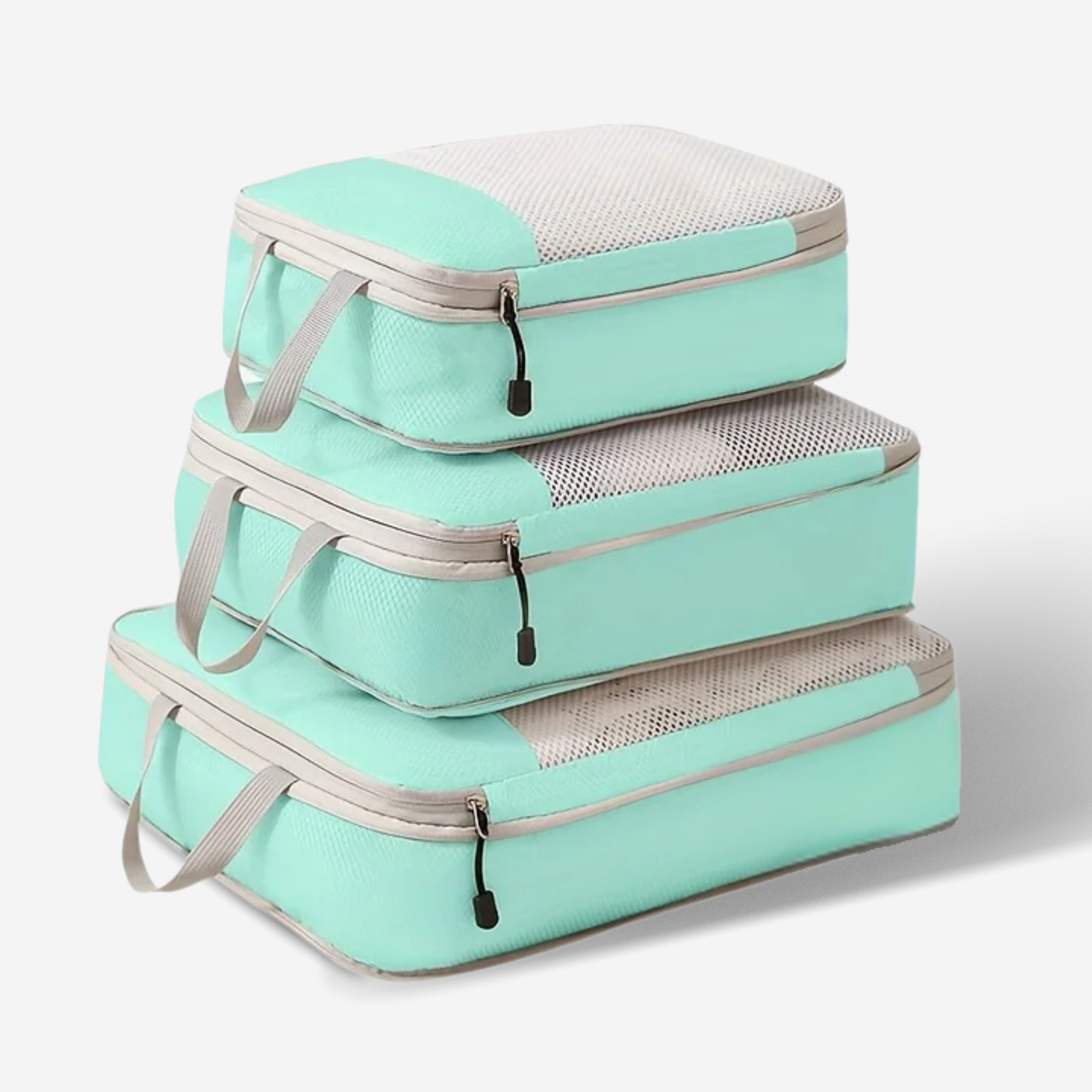 Terraway UK Compression Packing Cubes Turquoise/light grey/white COMPRESSION PACKING CUBE SET 3-PIECE
