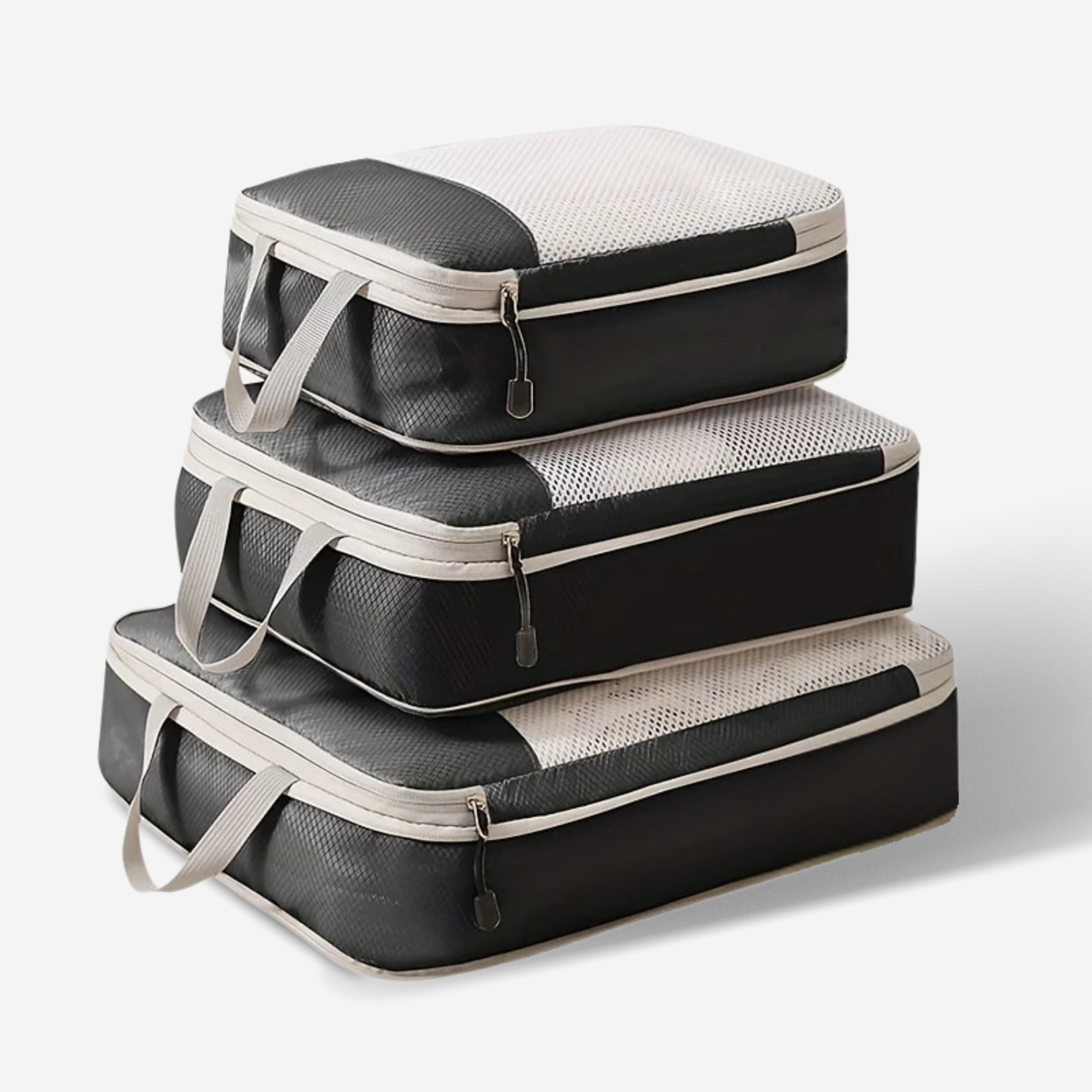 Terraway UK Compression Packing Cubes Black/light grey/white COMPRESSION PACKING CUBE SET 3-PIECE