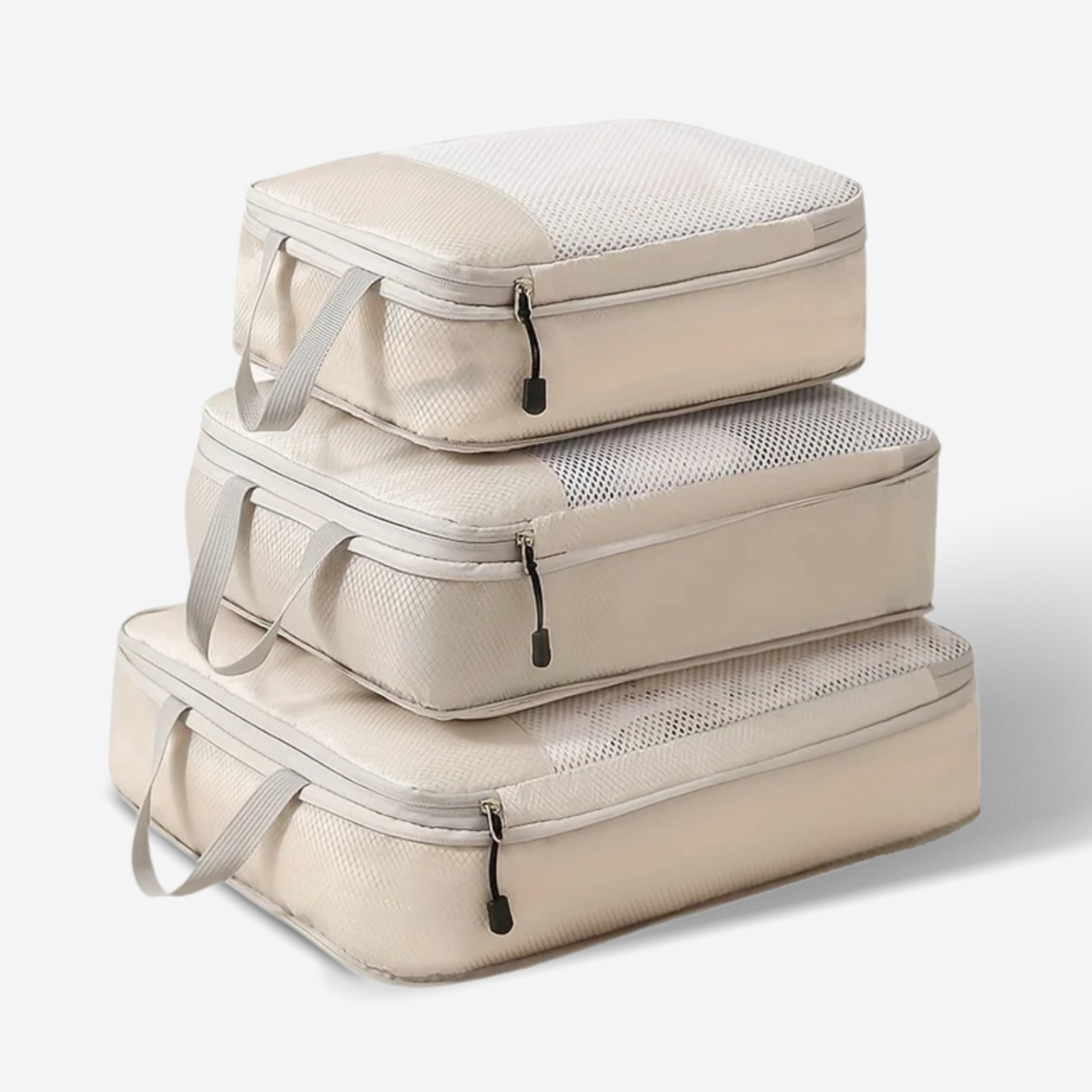 Terraway UK Compression Packing Cubes Cream/light grey/white COMPRESSION PACKING CUBE SET 3-PIECE